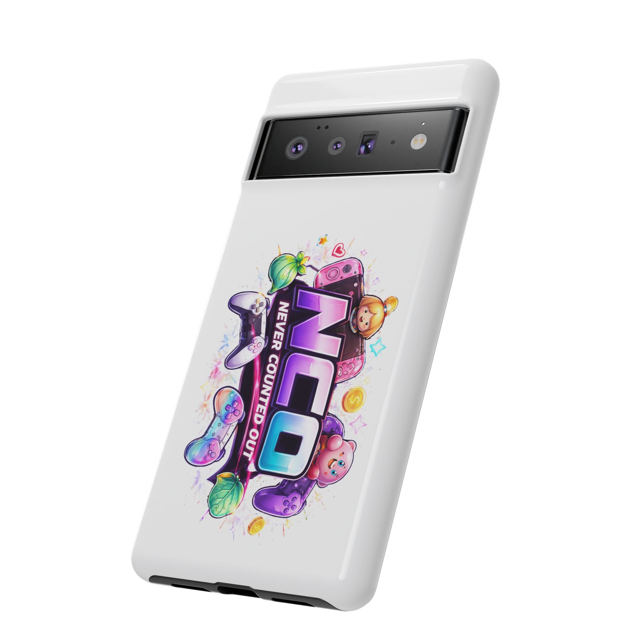 Phone Case — "NCO Never Counted Out" Colorful Gaming Logo Protective Case