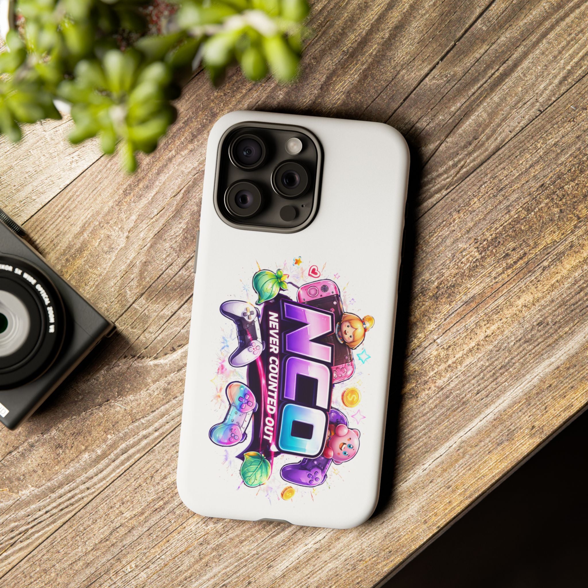Phone Case — "NCO Never Counted Out" Colorful Gaming Logo Protective Case