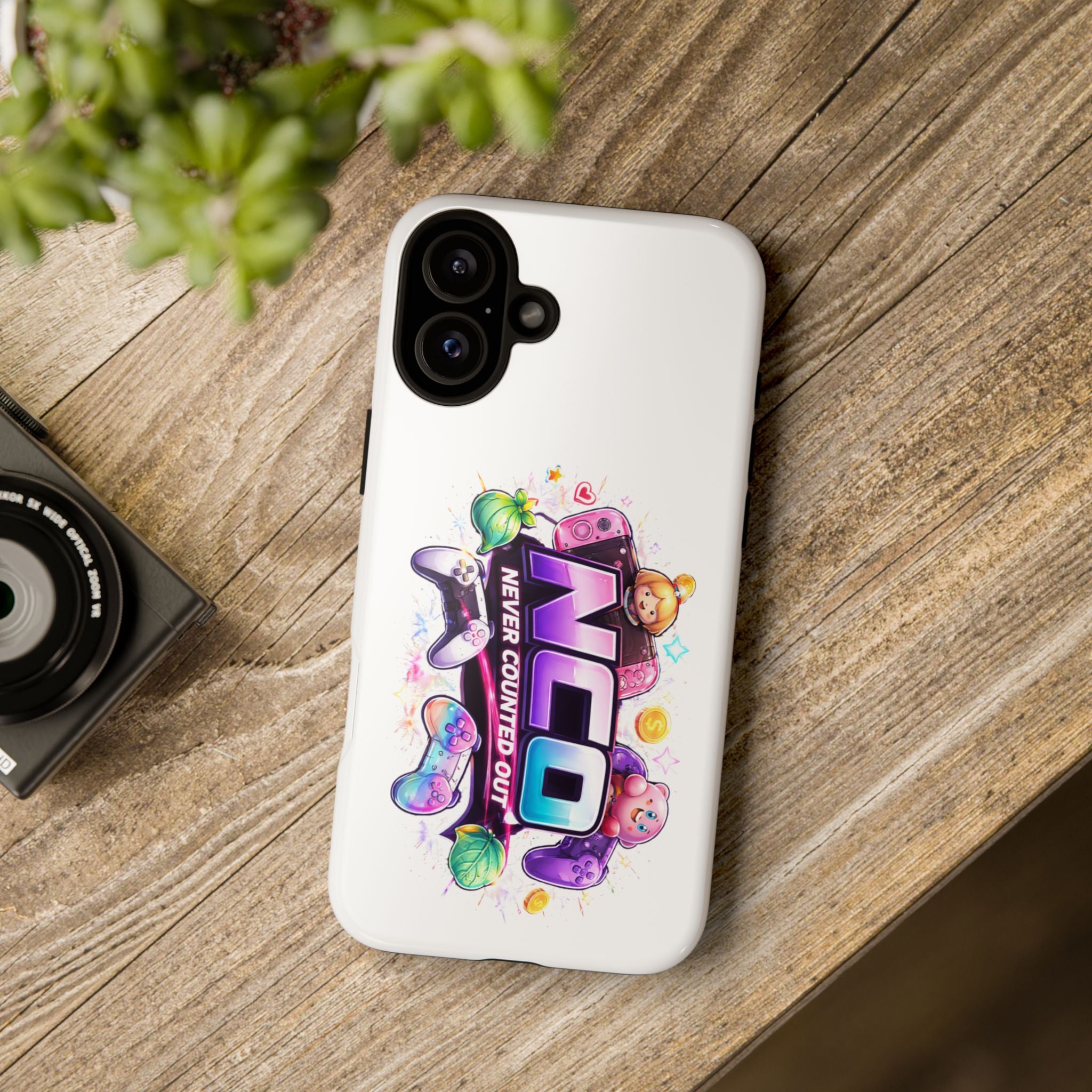 Phone Case — "NCO Never Counted Out" Colorful Gaming Logo Protective Case