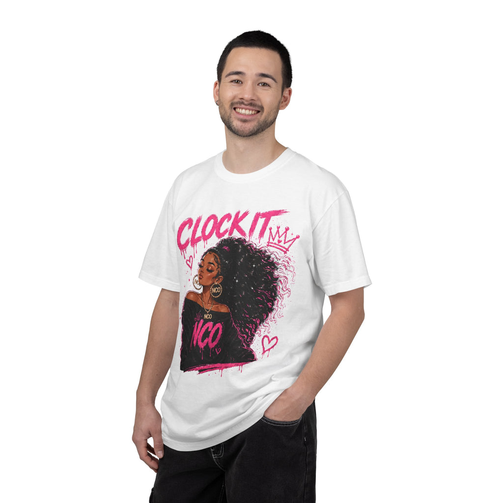 Clock It NCO Graphic T-Shirt — Afro Puff Queen Streetwear