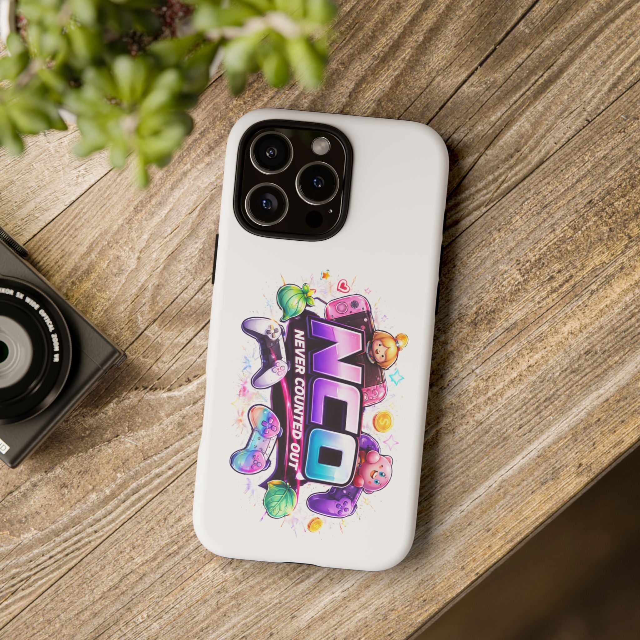 Phone Case — "NCO Never Counted Out" Colorful Gaming Logo Protective Case