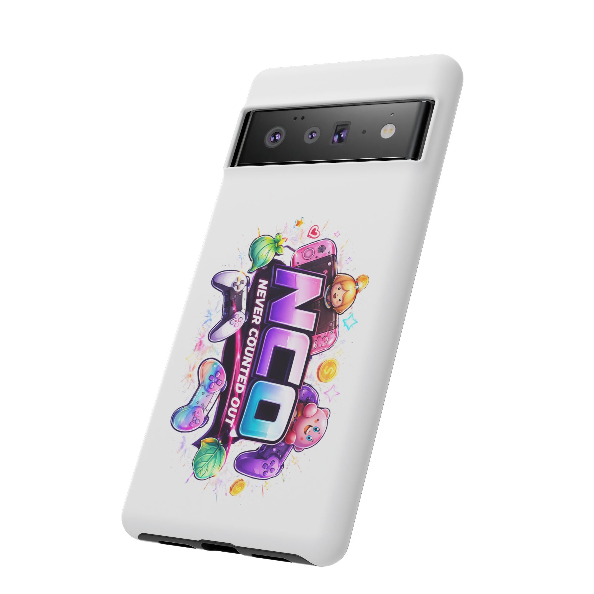 Phone Case — "NCO Never Counted Out" Colorful Gaming Logo Protective Case