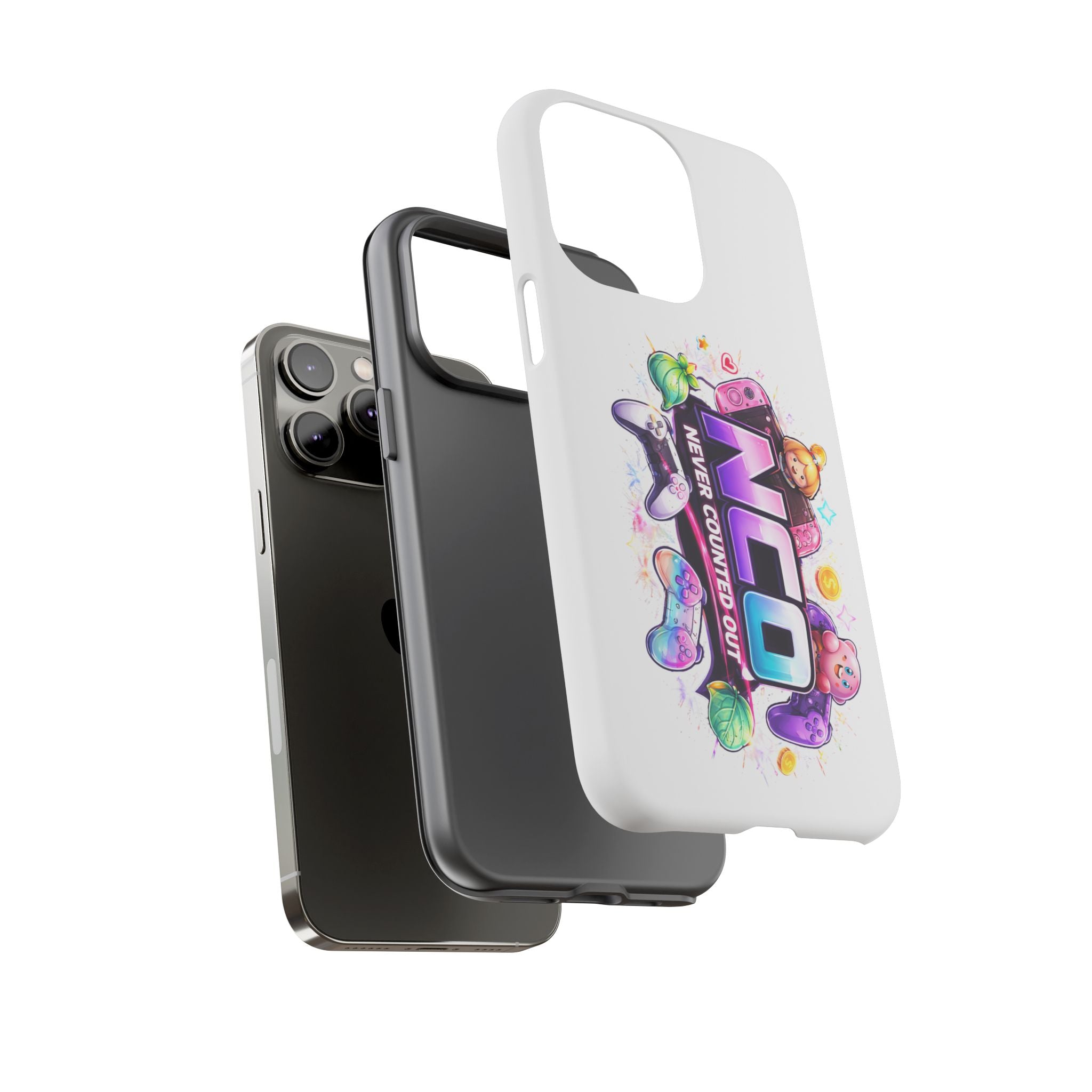 Phone Case — "NCO Never Counted Out" Colorful Gaming Logo Protective Case