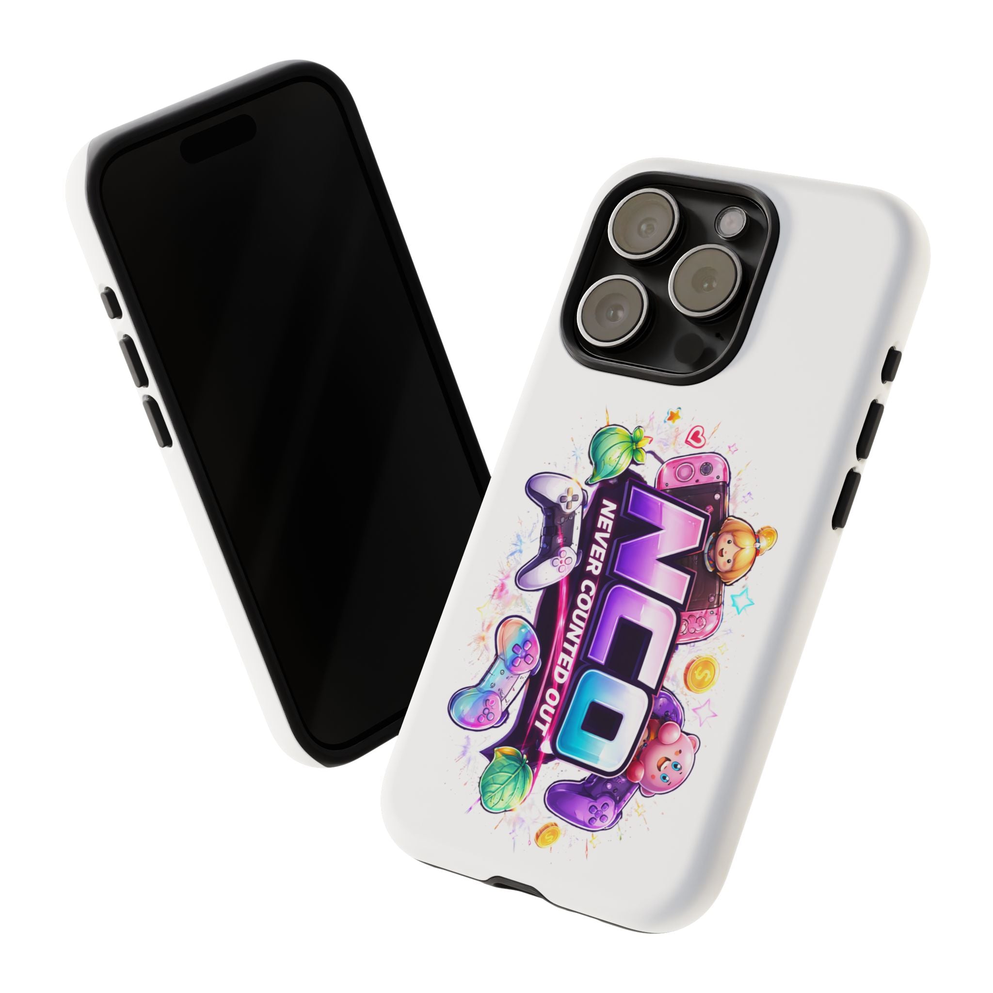 Phone Case — "NCO Never Counted Out" Colorful Gaming Logo Protective Case