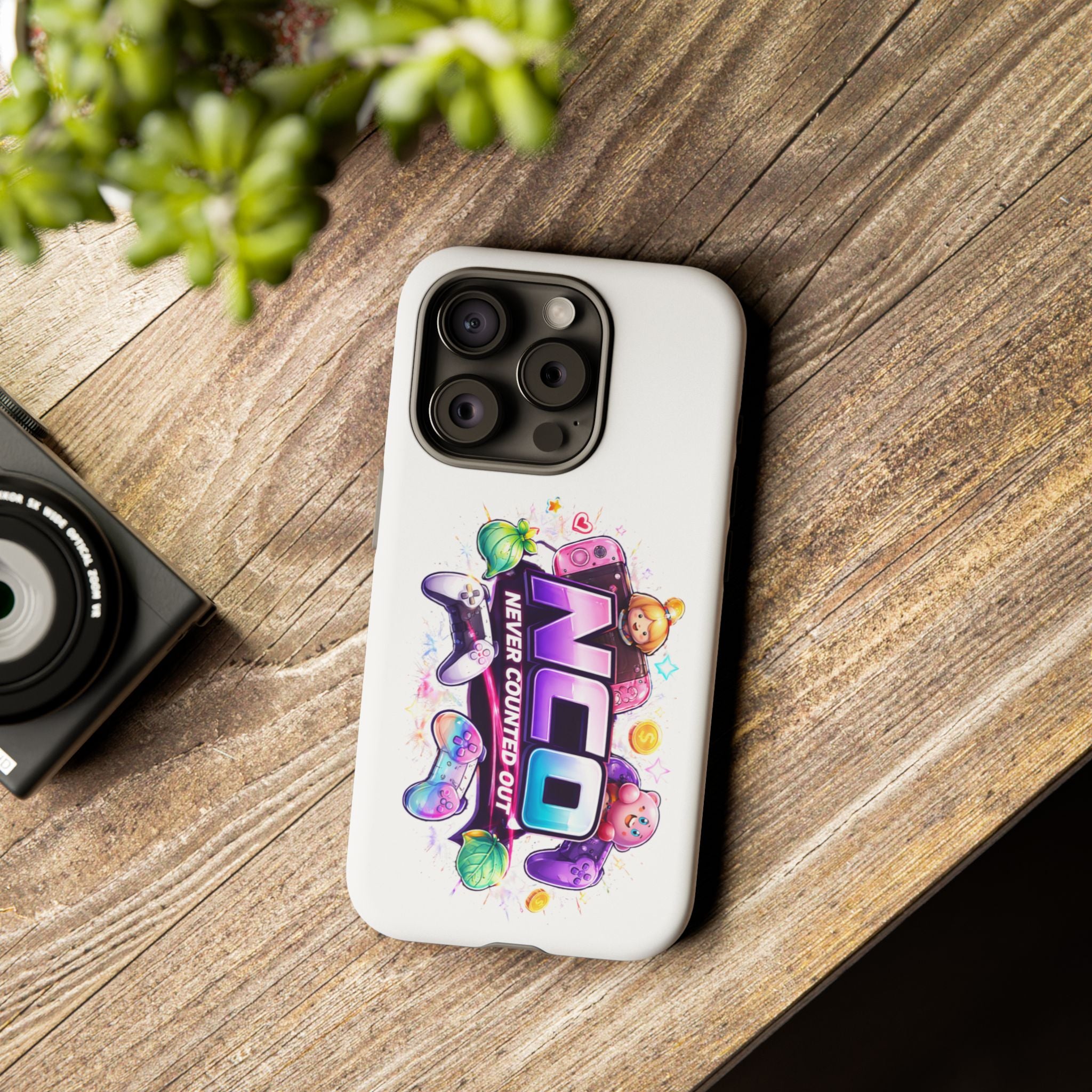 Phone Case — "NCO Never Counted Out" Colorful Gaming Logo Protective Case