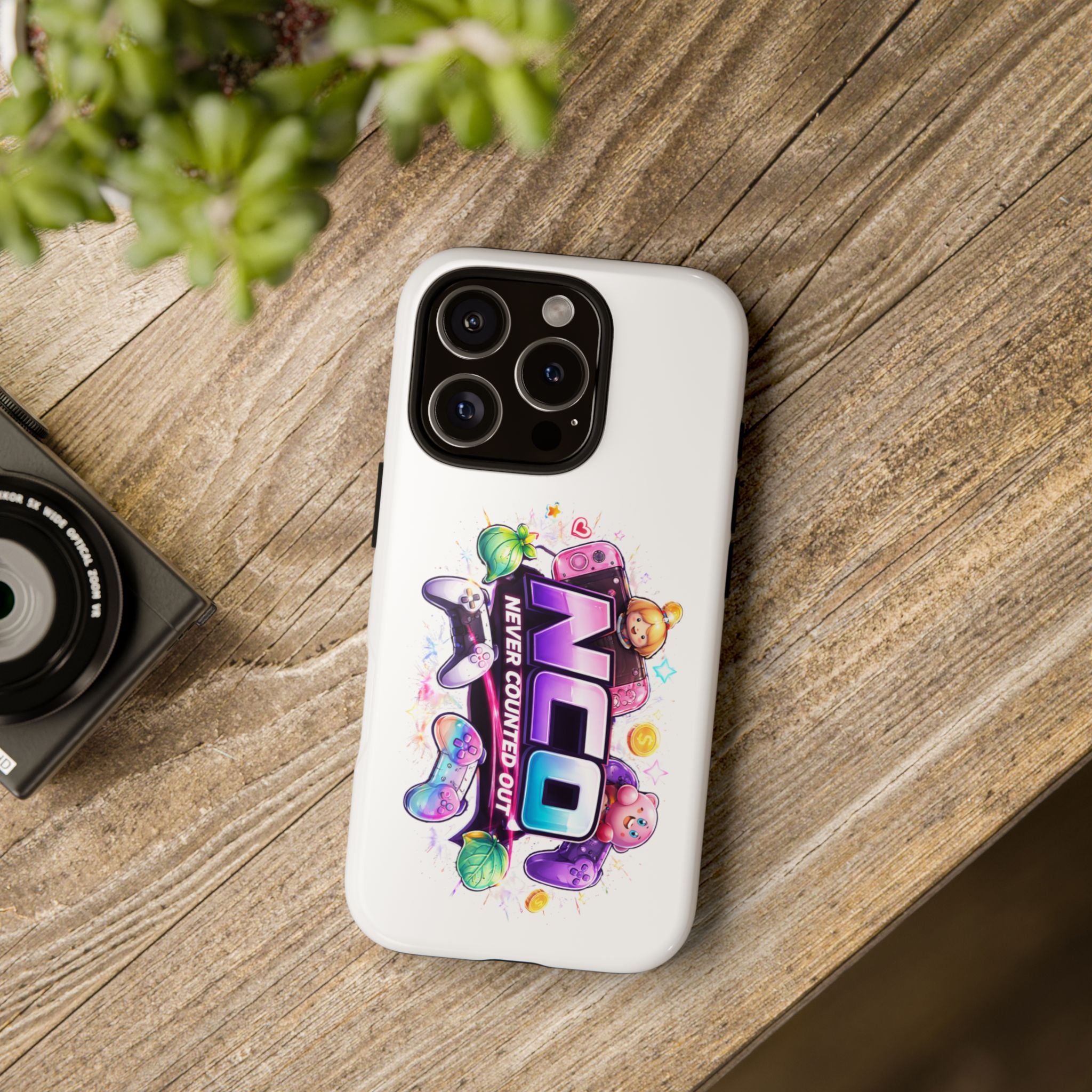 Phone Case — "NCO Never Counted Out" Colorful Gaming Logo Protective Case