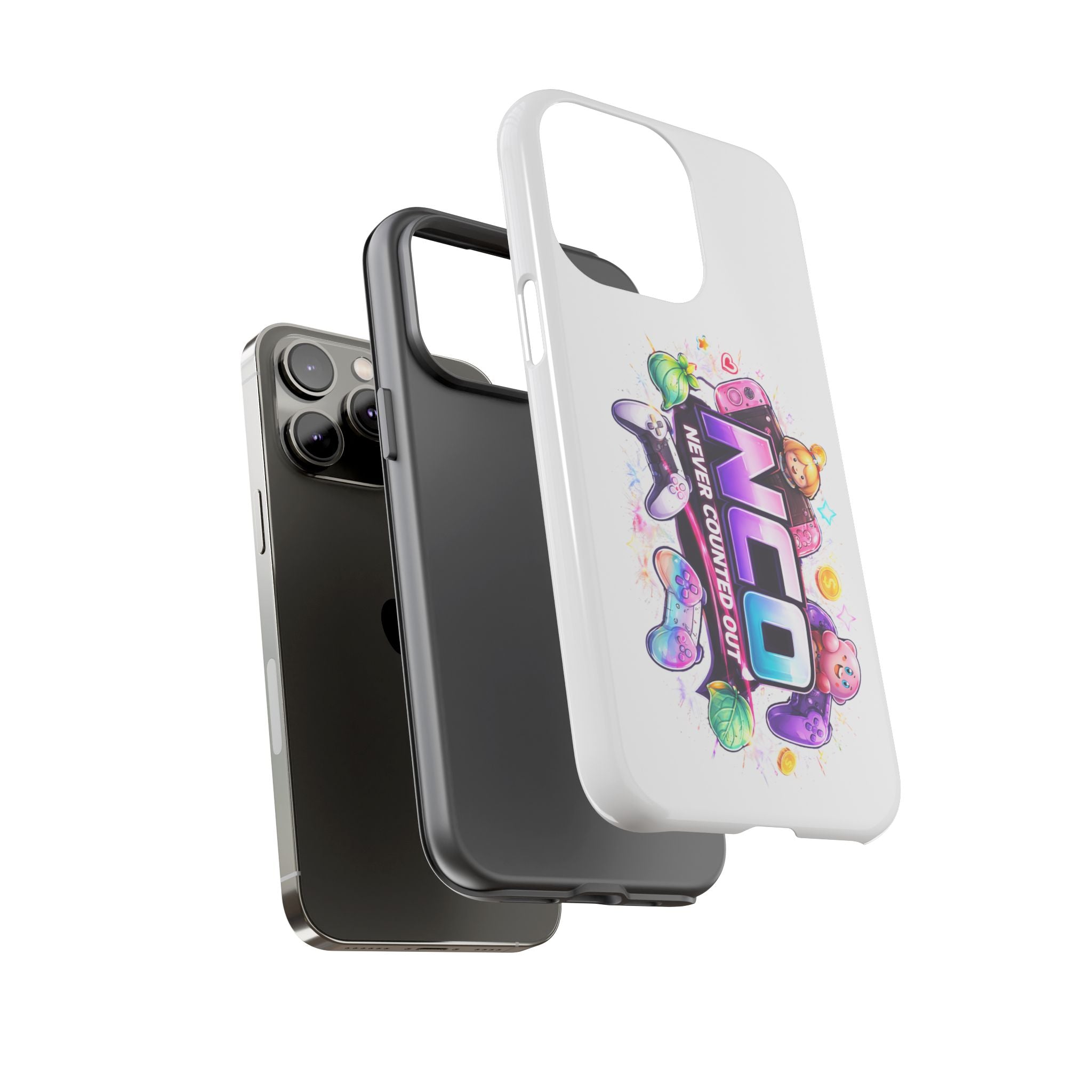 Phone Case — "NCO Never Counted Out" Colorful Gaming Logo Protective Case