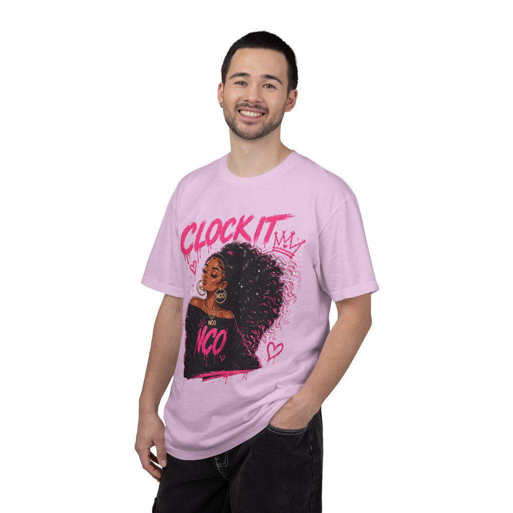 Clock It NCO Graphic T-Shirt — Afro Puff Queen Streetwear