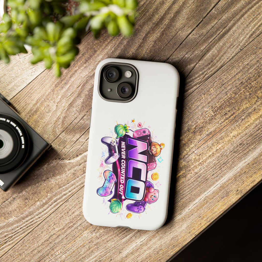 Phone Case — "NCO Never Counted Out" Colorful Gaming Logo Protective Case