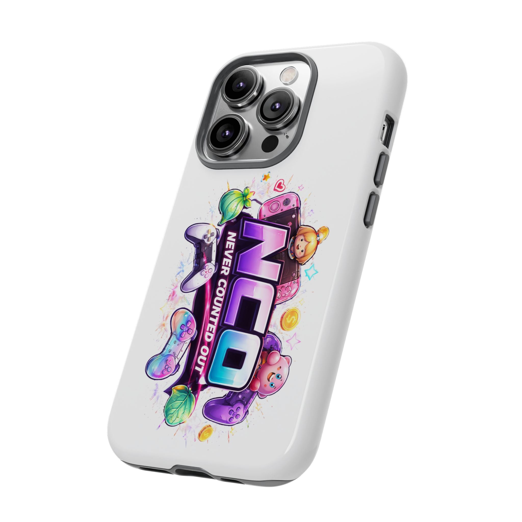 Phone Case — "NCO Never Counted Out" Colorful Gaming Logo Protective Case