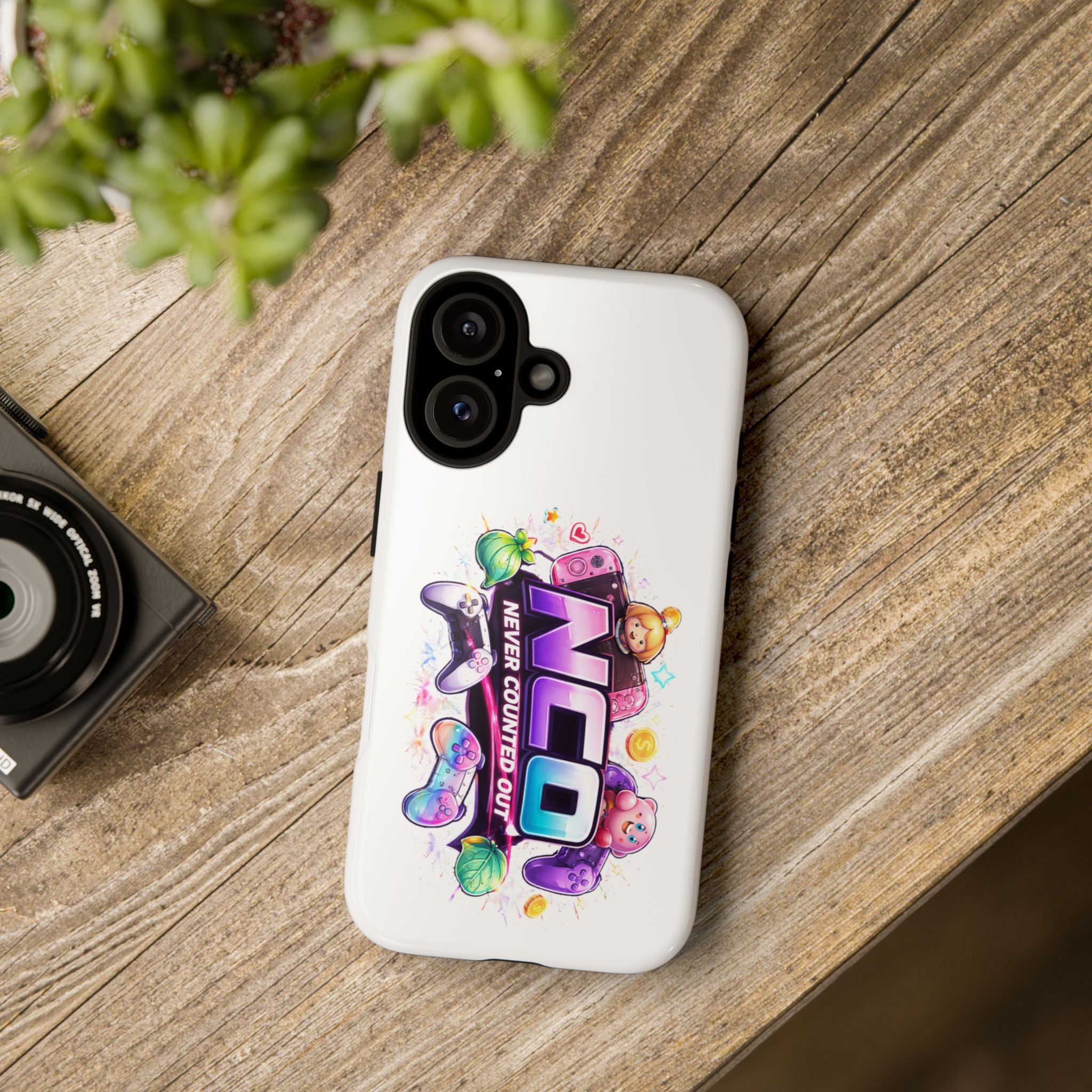Phone Case — "NCO Never Counted Out" Colorful Gaming Logo Protective Case