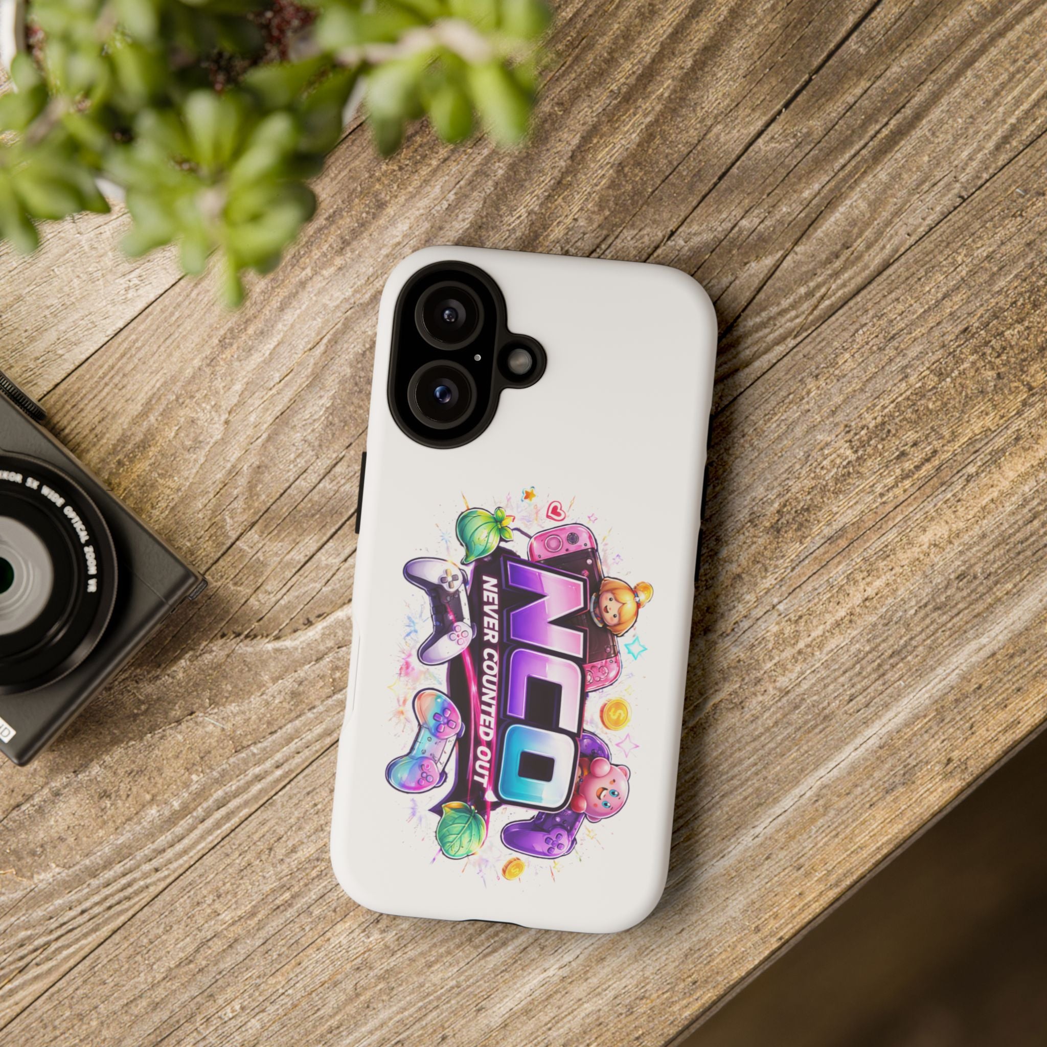 Phone Case — "NCO Never Counted Out" Colorful Gaming Logo Protective Case