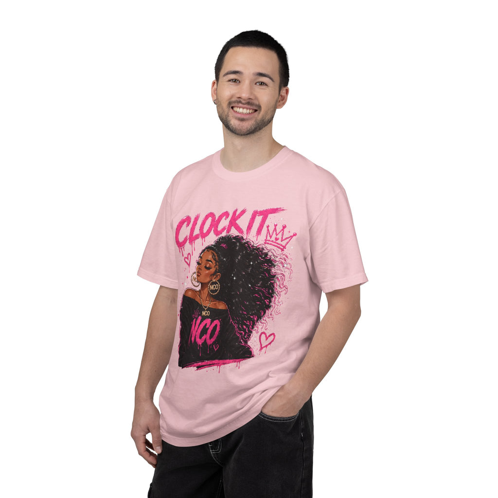Clock It NCO Graphic T-Shirt — Afro Puff Queen Streetwear