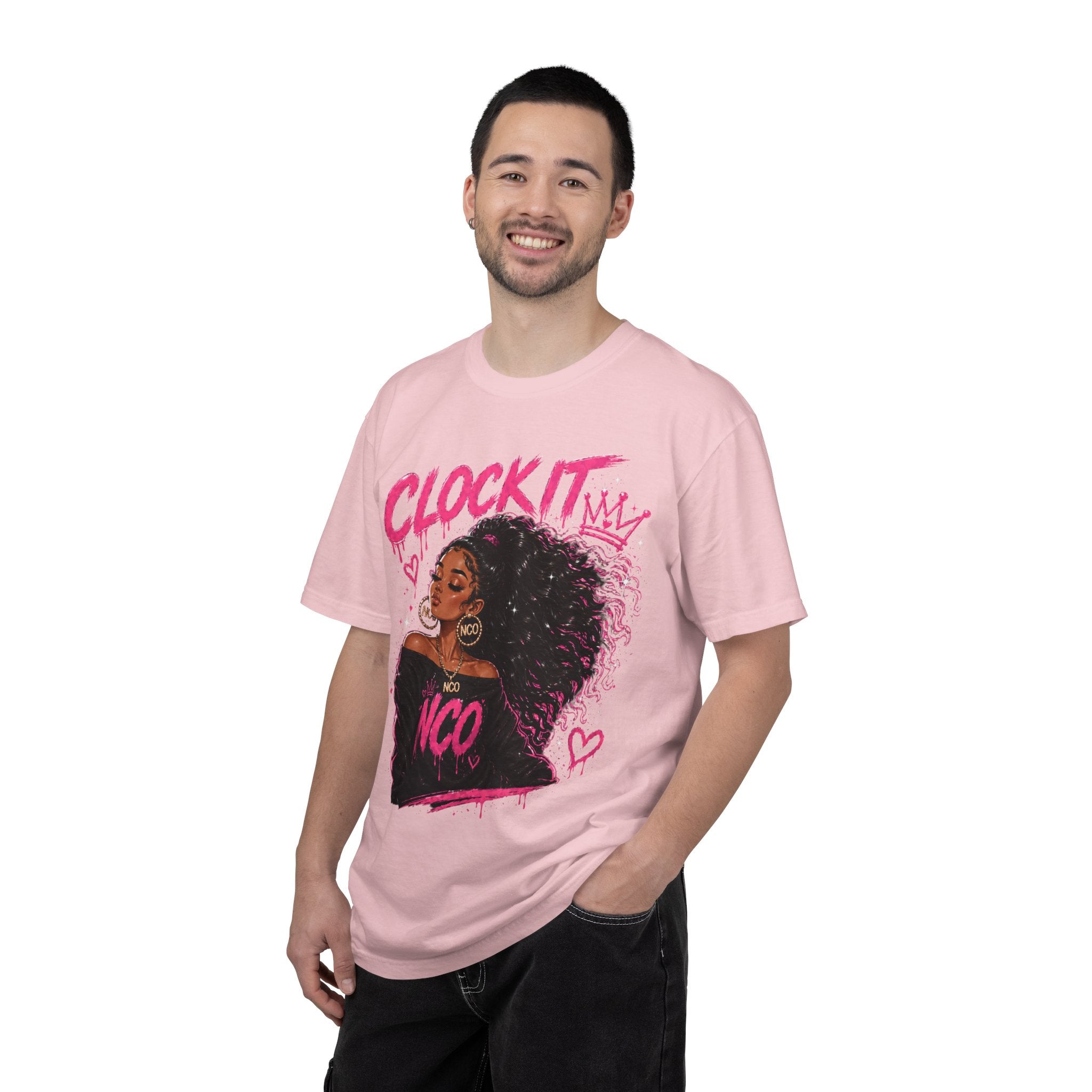 Clock It NCO Graphic T-Shirt — Afro Puff Queen Streetwear