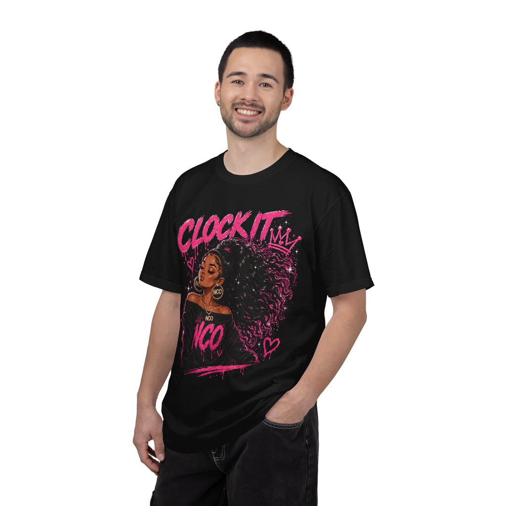 Clock It NCO Graphic T-Shirt — Afro Puff Queen Streetwear