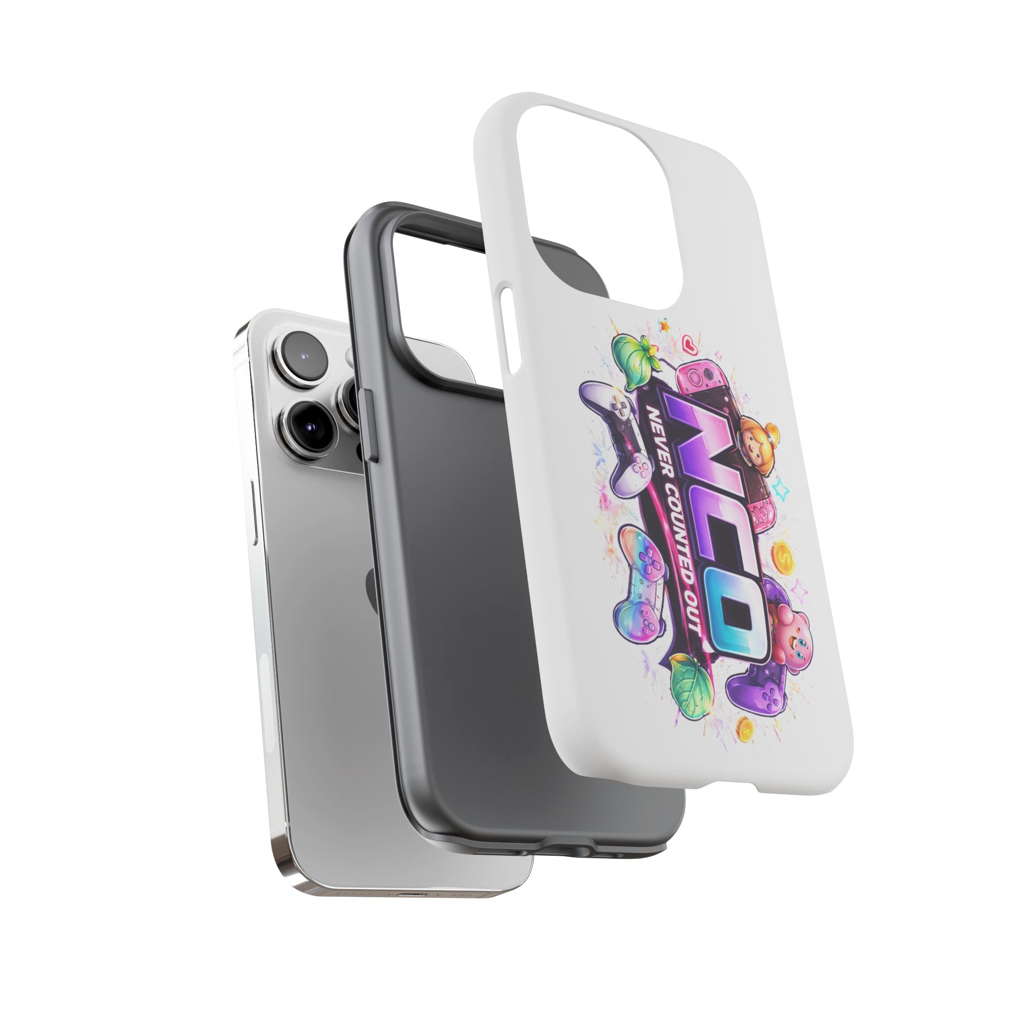 Phone Case — "NCO Never Counted Out" Colorful Gaming Logo Protective Case